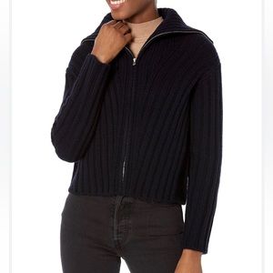 Vince Rib Transfer Zip Up